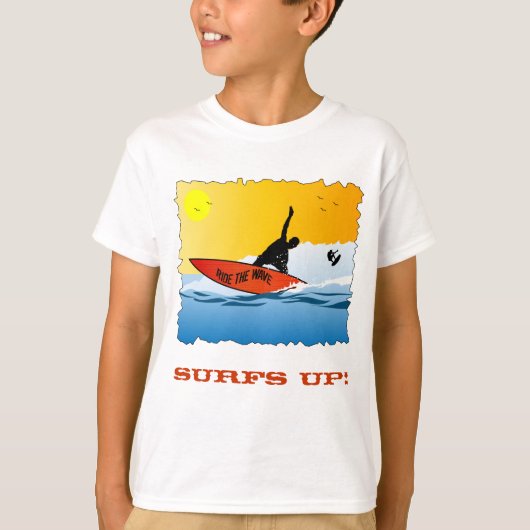 Surf omhoog surfen t-shirt (Voorkant)