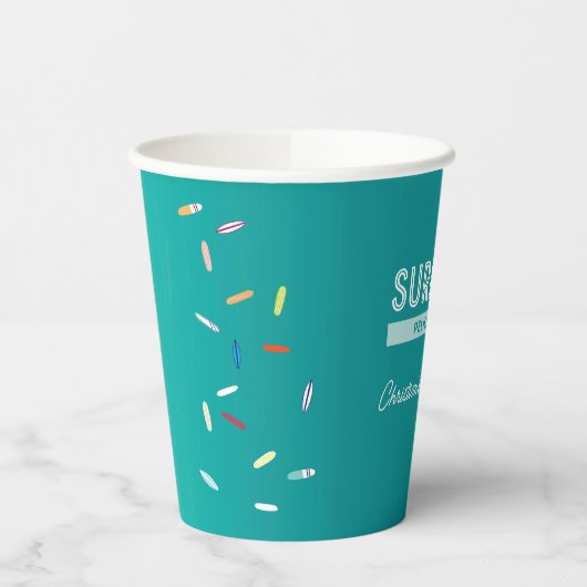 Surf Omhoog Zomer Strand Party Paper Cup Papieren Bekers (Links)