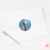 Surf op ronde Stickers (Envelop)