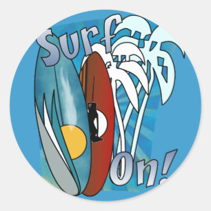 Surf op rondreizende stickers
