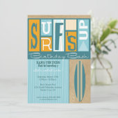 Surf op uitnodiging van Birthday (Staand voorkant)