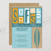 Surf op uitnodiging van Birthday (Voorkant / Achterkant)