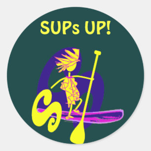 Surf opstand-up peddel ronde sticker