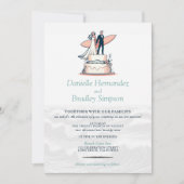 Surf paar bruiloft uitnodiging (Voorkant)