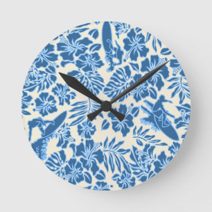 Surf Pareau Hawaïaanse wandklokken Ronde Klok