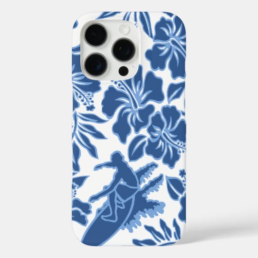 Surf Pareau Hawaiian Hibiscus Surfing Blue Case-Mate iPhone Case (Achterkant)