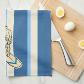 Surf Pareau Hawaiian serviette de cuisine rayée (Quart Plié)
