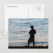 Surf Pêche À Dusk 6 Carte Postale (Devant / Derrière)