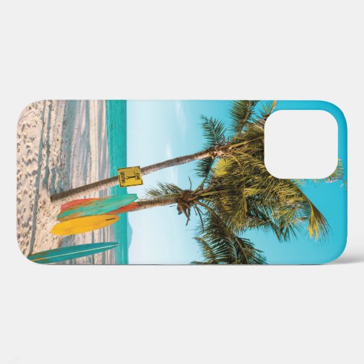 Surf planken op strandwerend kussen Case-Mate iPhone case (Achterkant (horizontaal))