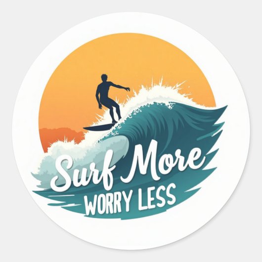 Surf Plus 🌊 Sticker Motivation Surf Sunset (Devant)