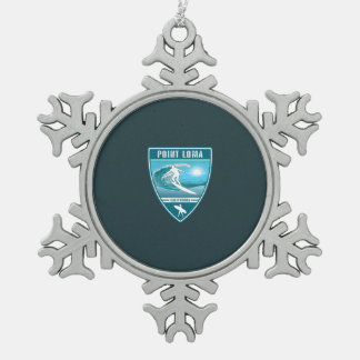 Surf Point Loma Californië Tin Sneeuwvlok Ornament