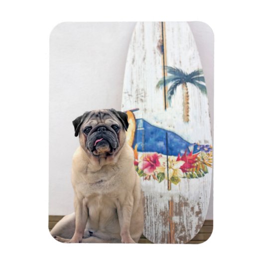 Surf Pug Magneet (Verticaal)