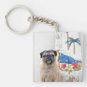 Surf Pug Sleutelhanger