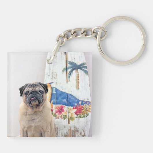 Surf Pug Sleutelhanger (Achterkant)