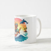 Surf Pup 🏄‍♂️ Golden Retriever Beach Mug (Devant droit)