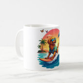 Surf Pup 🏄‍♂️ Golden Retriever Beach Mug (Devant gauche)