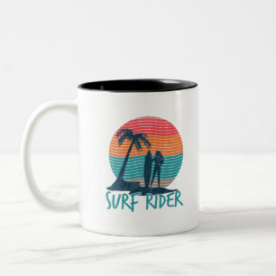 Surf Rider - Golven berijden - surfen - Grote golf Tweekleurige Koffiemok