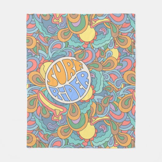 Surf Rider Pattern Fleece Deken (Voorkant)