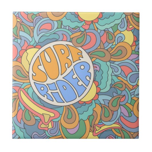 Surf Rider Pattern Tegeltje (Voorkant)