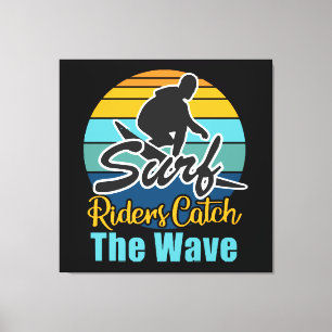 Surf Riders Vangen de Golven Canvas Afdruk