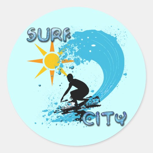 SURF RONDE STICKER (Voorkant)