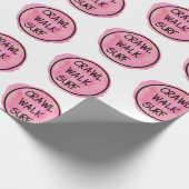 Surf roze patroon kruipend cadeaupapier (Hoek)
