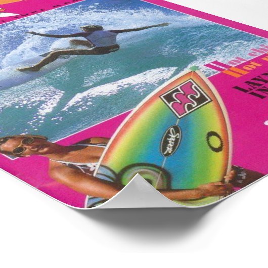surf roze poster (Hoek)