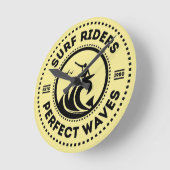 Surf Ruiters Retro Badge wandklok Ronde Klok (Hoek)
