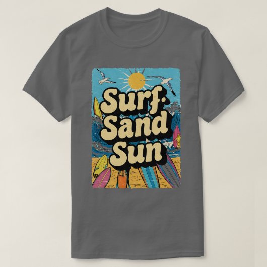 Surf Sand Sun vacances amants cadeau TShirt (Design devant)