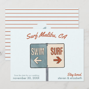 Surf Save The Date, Malibu, Californië Kaart