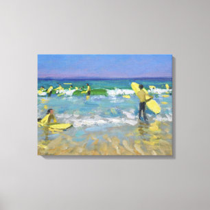 Surf School in St. Ives Canvas Afdruk
