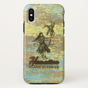 Surf Shack Hawaiian Faux Wood Surfboard iPhone X Hoesje
