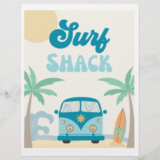 Surf Shack Sign. | Teken van de partij Surf | Beac (Voorkant)