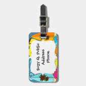 Surf Shop Surfred Ocean Beach Surfboards Palm Tree Bagagelabel (Voorkant verticaal)