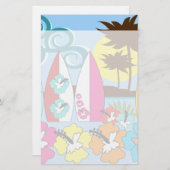 Surf Shop Surfred Ocean Beach Surfboards Palm Tree Briefpapier (Voorkant / Achterkant)