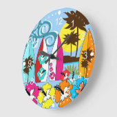 Surf Shop Surfred Ocean Beach Surfboards Palm Tree Grote Klok (Hoek)