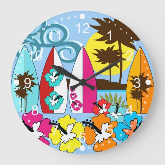 Surf Shop Surfred Ocean Beach Surfboards Palm Tree Grote Klok (Voorkant)