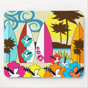 Surf Shop Surfred Ocean Beach Surfboards Palm Tree Muismat