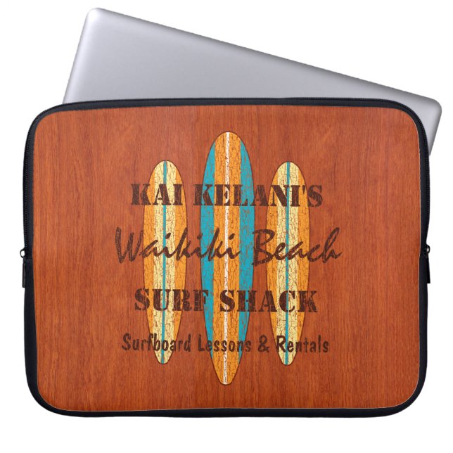 Surf Sign Customize Monogram Hawaiian Surfboards Laptop Sleeve (Voorkant)