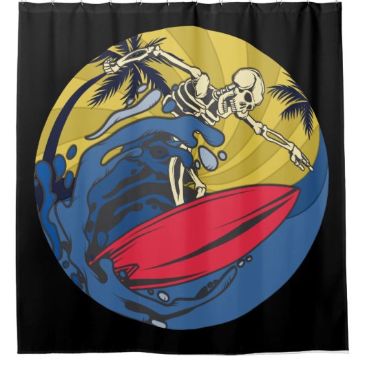 Surf Skeleton Douche rideau (Devant)