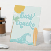 Surf Snacks Surf's Up Strand Verjaardag Eten Reclamebord Met Voetstuk (Insitu)