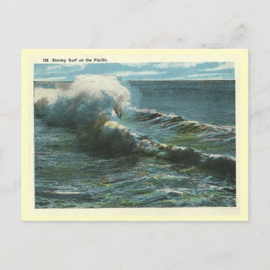 Surf Stille Oceaan Briefkaart (Voorkant)