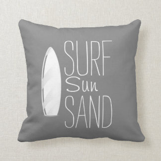 Surf Sun Sand Pillow Grey Kussen
