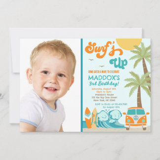Surf Surf Beach Surfs Anniversaire Invitation