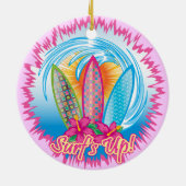 Surf - Surfer Girl Keramisch Ornament (Achterkant)