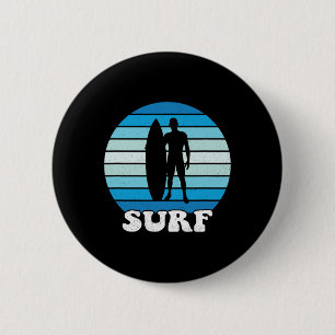 Surf Surfer Surfen Strand Cool Retro Vintage Vakan Ronde Button 5,7 Cm