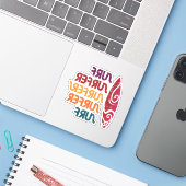 Surf Surfer Surfer Retro Inverted Text Stickers (Laptop met iPhone)