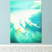 Surf surfers Surfende Zee Wave Canvas Afdrukken (Insitu (Houten vloer))