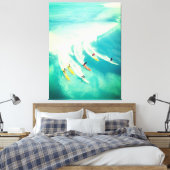Surf surfers Surfende Zee Wave Canvas Afdrukken (Insitu (Slaapkamer))