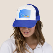 Surf Surfeur Surfing Silhouette Blue Casquette (En situation)